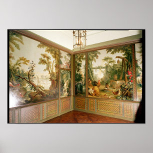 Wandpanelen, geverfd, in de Salon of Gille Poster