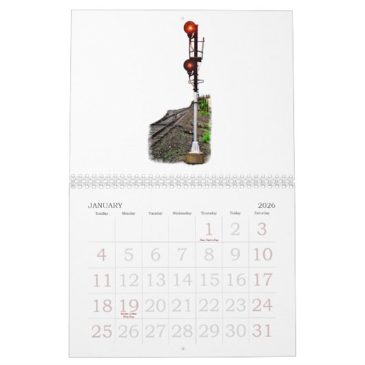 Wandrooster treinen en spoorwegen kalender (Jan 2026)