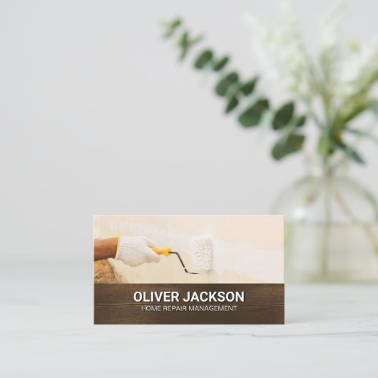 Wandschilder | Achtergrond van hout Visitekaartje (Staand voorkant)