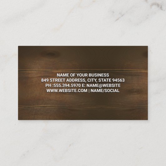 Wandschilder | Achtergrond van hout Visitekaartje (Achterkant)