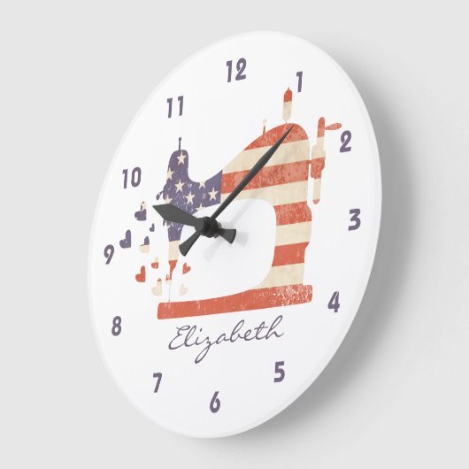 Wandsluiting patriottische naaimachine grote klok (Hoek)