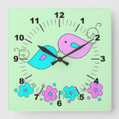 Wandsluiting voor trekvogels vierkante klok (Voorkant)