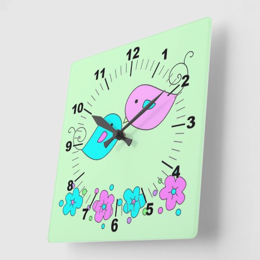 Wandsluiting voor trekvogels vierkante klok (Hoek)