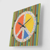 Wandsluiting voor vredesgebaren vierkante klok (Hoek)