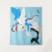 Wandtapijt: een haaienwereld wandkleed (Voorkant)