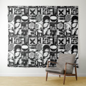 Wandtapijt en zwarte achtergrond van foto's wandkleed (In Situ (horizontaal))