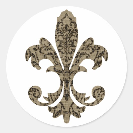Wandtapijt Fleur de lis 4 Ronde Sticker (Voorkant)