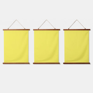 Wandtapijt   Geel Minimalistisch   Houten Lijst Hangend Wandkleed