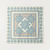 Wandtapijt Medallions, lichtblauw en crème Wandkleed (Voorkant (horizontaal))