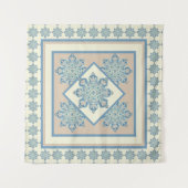 Wandtapijt Medallions, lichtblauw en crème Wandkleed (Voorkant)