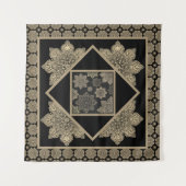 Wandtapijt Medallions, tan en crème op zwart Wandkleed (Voorkant (horizontaal))