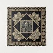 Wandtapijt Medallions, tan en crème op zwart Wandkleed (Voorkant)