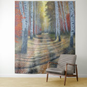 wandtapijt met berkenboom wandkleed (In situ)