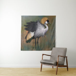 Wandtapijt met Grijze Kroonkraan Wandkleed