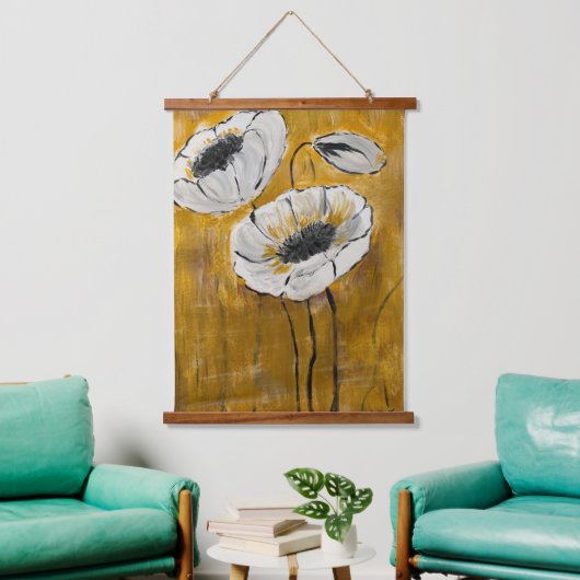 wandtapijt met houten bovenkant hangend wandkleed (Woonkamer)