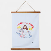 Wandtapijt met houten bovenlaag: Jesus Christ Hangend Wandkleed (Voorkant)