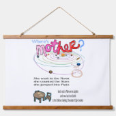 Wandtapijt met houten bovenlaag Waar is mama? Hangend Wandkleed (Voorkant)