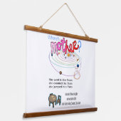 Wandtapijt met houten bovenlaag Waar is mama? Hangend Wandkleed (Gebogen)
