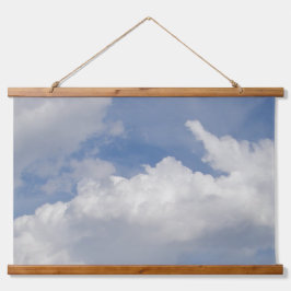 Wandtapijt met houten bovenrand 'Cloud Dreamer' Hangend Wandkleed