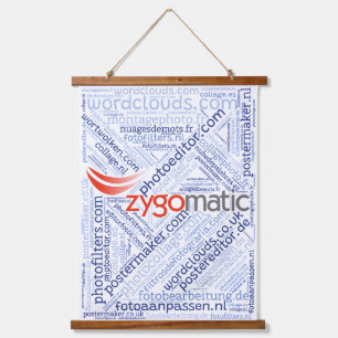 Wandtapijt met houten bovenrand (portret) hangend wandkleed