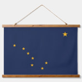 wandtapijt met vlag van Alaska, VS Hangend Wandkleed (Voorkant)