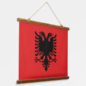wandtapijt met vlag van Albanië Hangend Wandkleed (Gebogen)