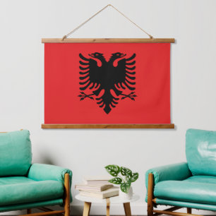 wandtapijt met vlag van Albanië Hangend Wandkleed
