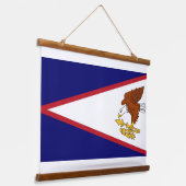wandtapijt met vlag van American Samoa, VS Hangend Wandkleed (Gebogen)