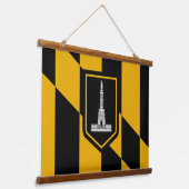 wandtapijt met vlag van Baltimore City, VS Hangend Wandkleed (Gebogen)