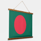 Wandtapijt met vlag van Bangladesh Hangend Wandkleed (Gebogen)