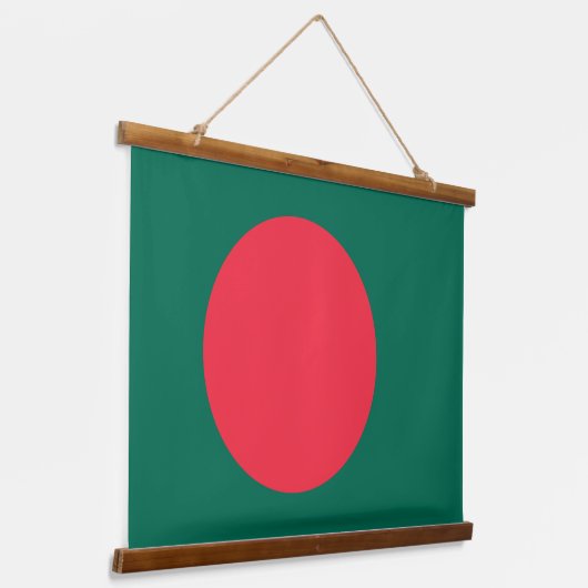 Wandtapijt met vlag van Bangladesh Hangend Wandkleed (Gebogen)
