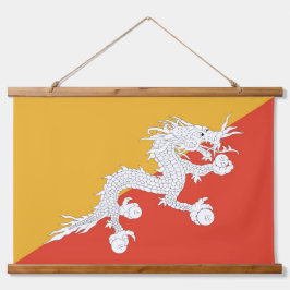 Wandtapijt met vlag van Bhutan Hangend Wandkleed