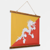 Wandtapijt met vlag van Bhutan Hangend Wandkleed (Gebogen)