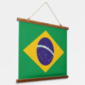 Wandtapijt met vlag van Brazilië Hangend Wandkleed (Gebogen)