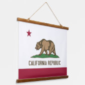 wandtapijt met vlag van Californië, VS Hangend Wandkleed (Gebogen)