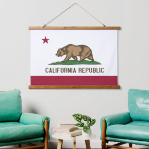wandtapijt met vlag van Californië, VS Hangend Wandkleed