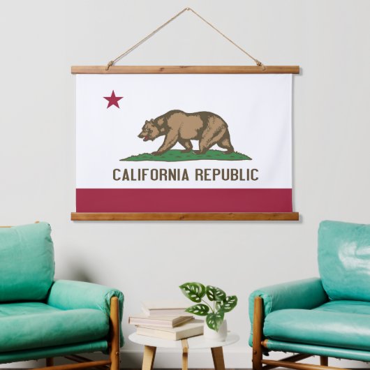 wandtapijt met vlag van Californië, VS Hangend Wandkleed (Woonkamer)