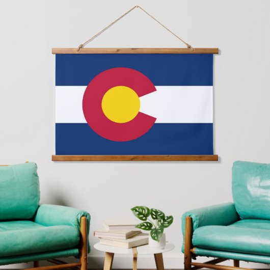 wandtapijt met vlag van Colorado, VS Hangend Wandkleed (Woonkamer)