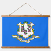 wandtapijt met vlag van Connecticut, VS Hangend Wandkleed (Voorkant)