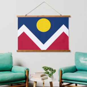 wandtapijt met vlag van Denver, Colorado, VS Hangend Wandkleed