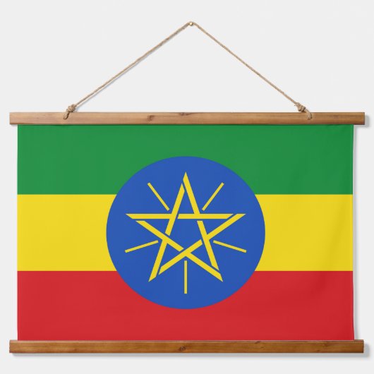 Wandtapijt met vlag van Ethiopië Hangend Wandkleed (Voorkant)