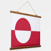 Wandtapijt met vlag van Groenland, Denemarken Hangend Wandkleed (Gebogen)