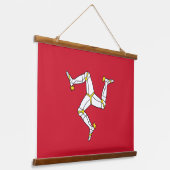 Wandtapijt met vlag van het eiland Man Hangend Wandkleed (Gebogen)