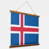 Wandtapijt met vlag van IJsland Hangend Wandkleed (Gebogen)