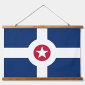 wandtapijt met vlag van Indianapolis, VS Hangend Wandkleed (Voorkant)