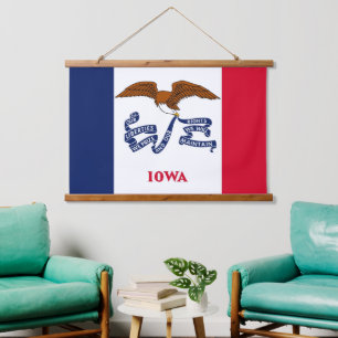 wandtapijt met vlag van Iowa, VS Hangend Wandkleed