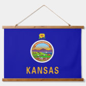 wandtapijt met vlag van Kansas, VS. Hangend Wandkleed (Voorkant)
