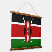 Wandtapijt met vlag van Kenia Hangend Wandkleed (Gebogen)