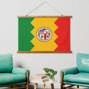 wandtapijt met vlag van Los Angeles, VS Hangend Wandkleed