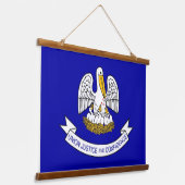 wandtapijt met vlag van Louisiana, VS Hangend Wandkleed (Gebogen)
